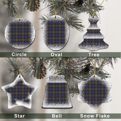 Fletcher Tartan Christmas Ceramic Ornament - Snow Style