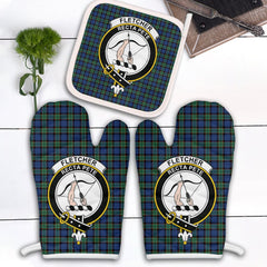 Fletcher Ancient Tartan Crest Oven Mitt And Pot Holder (2 Oven Mitts + 1 Pot Holder)