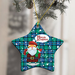 Flower Of Scotland Tartan Christmas Ceramic Ornament - Santa Style