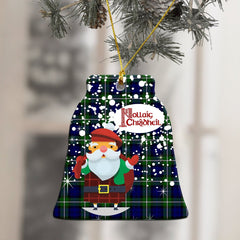 Forbes Modern Tartan Christmas Ceramic Ornament - Santa Style