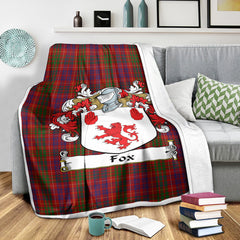 Fox Red Family Tartan Coat Of Arms Blankets