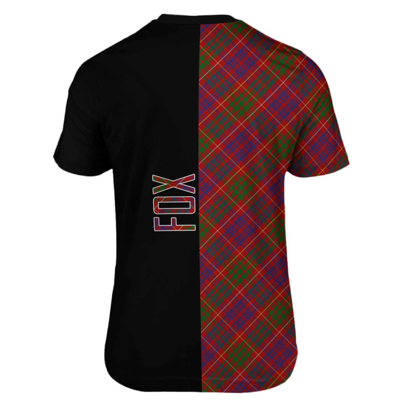 Fox Red Tartan T-Shirt Half of Me - Cross Style