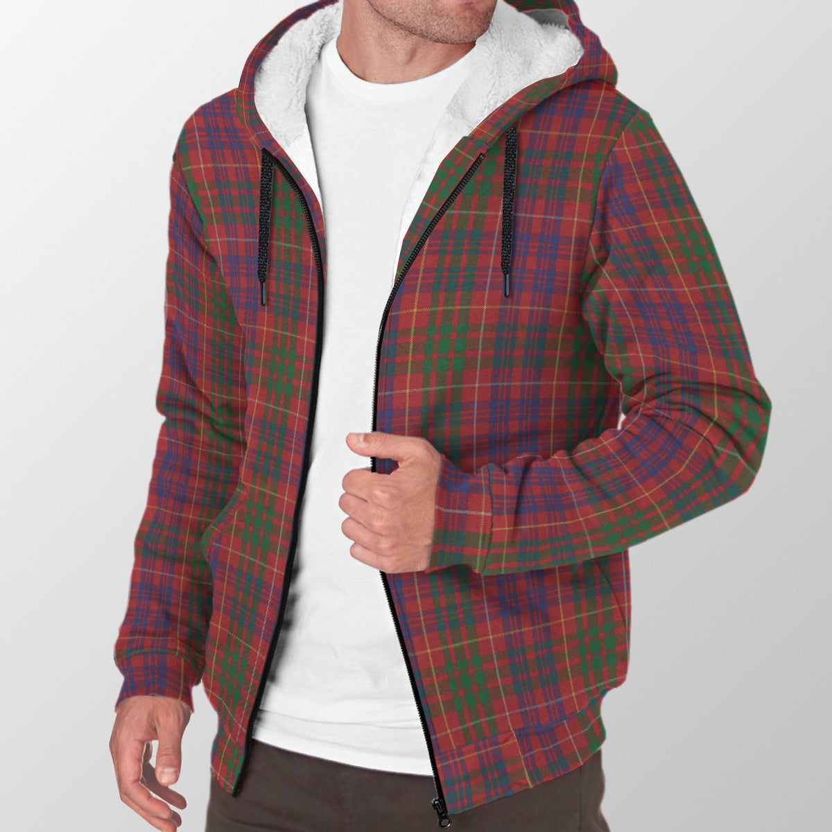 Fox Red Tartan Sherpa Hoodie