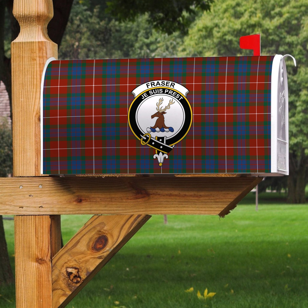 Fraser Ancient Tartan Crest Mailbox