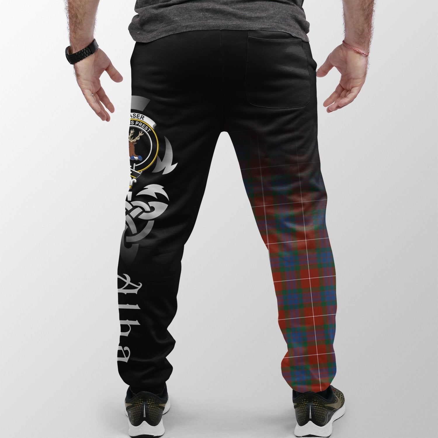 Fraser Ancient Tartan Crest Jogger Sweatpants - Alba Celtic Style