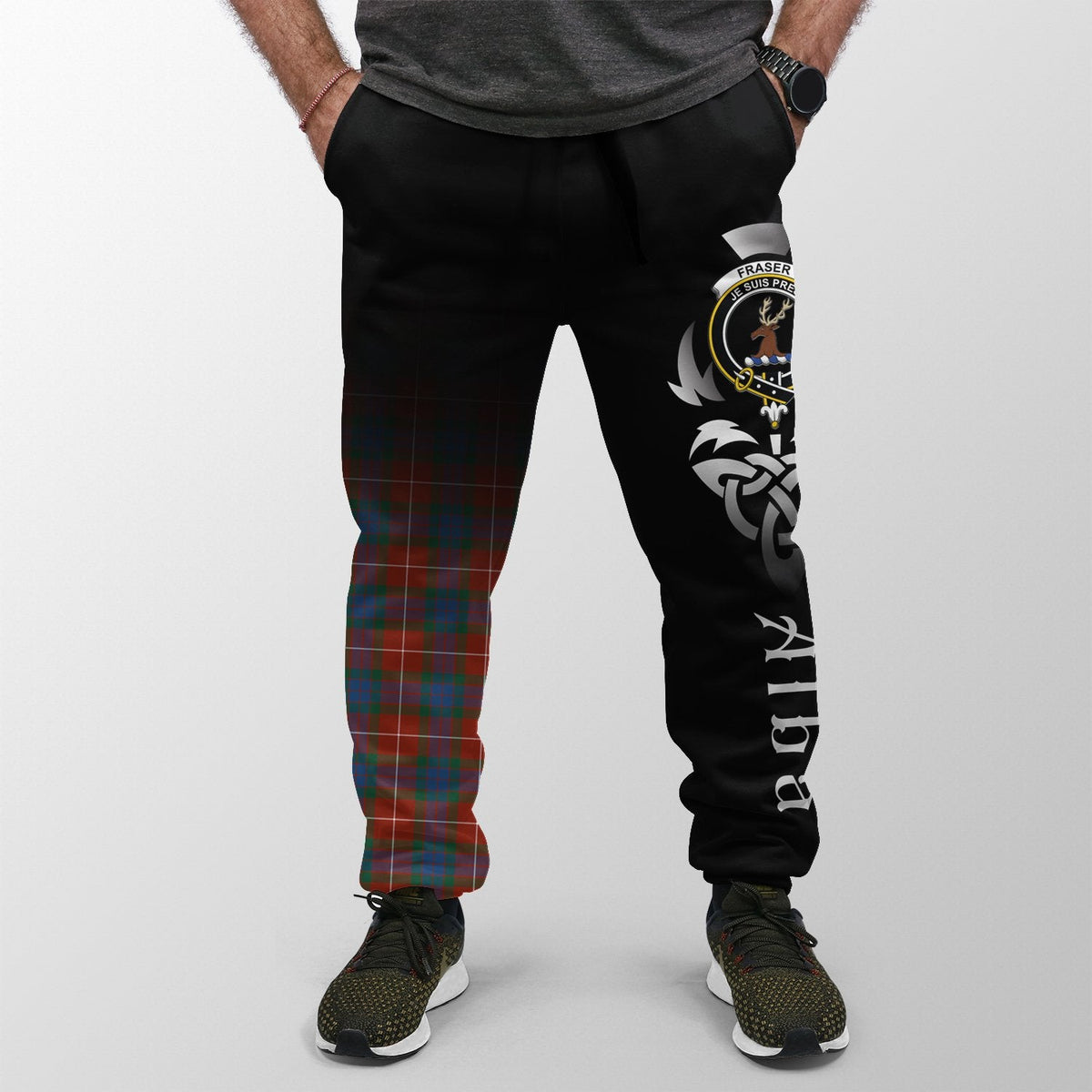 Fraser Ancient Tartan Crest Jogger Sweatpants - Alba Celtic Style