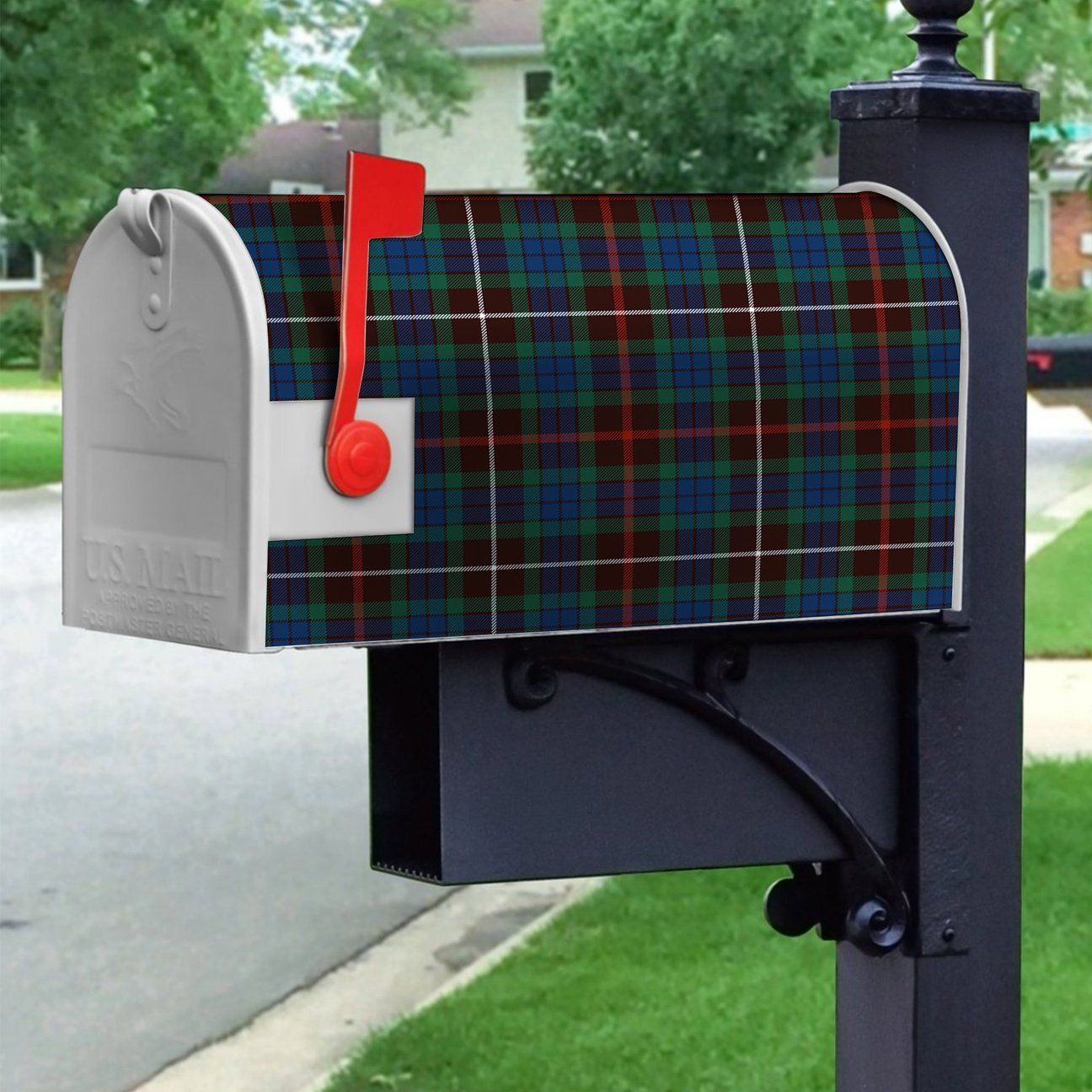 Fraser Hunting Ancient Tartan Crest Mailbox