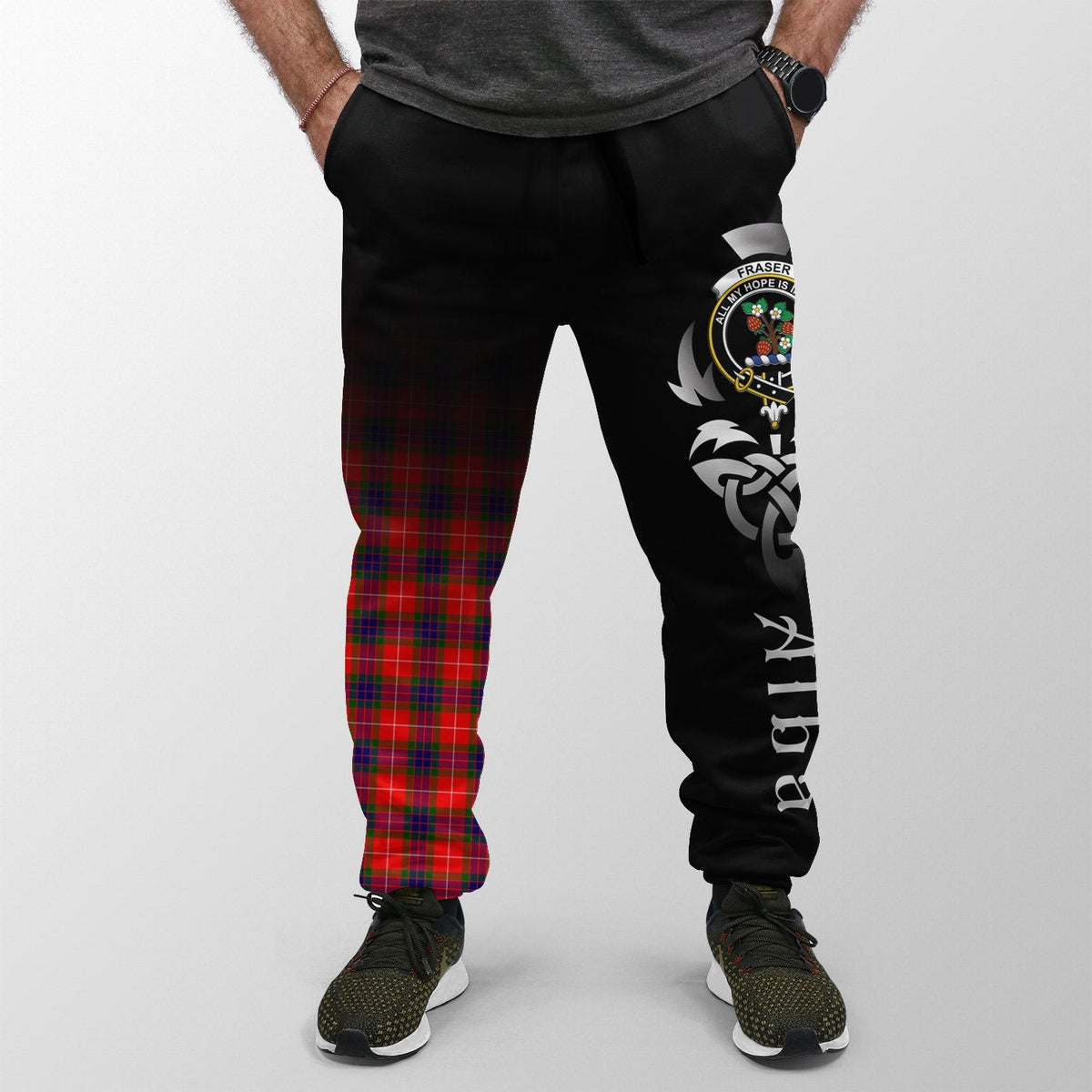 Fraser Modern Tartan Crest Jogger Sweatpants - Alba Celtic Style