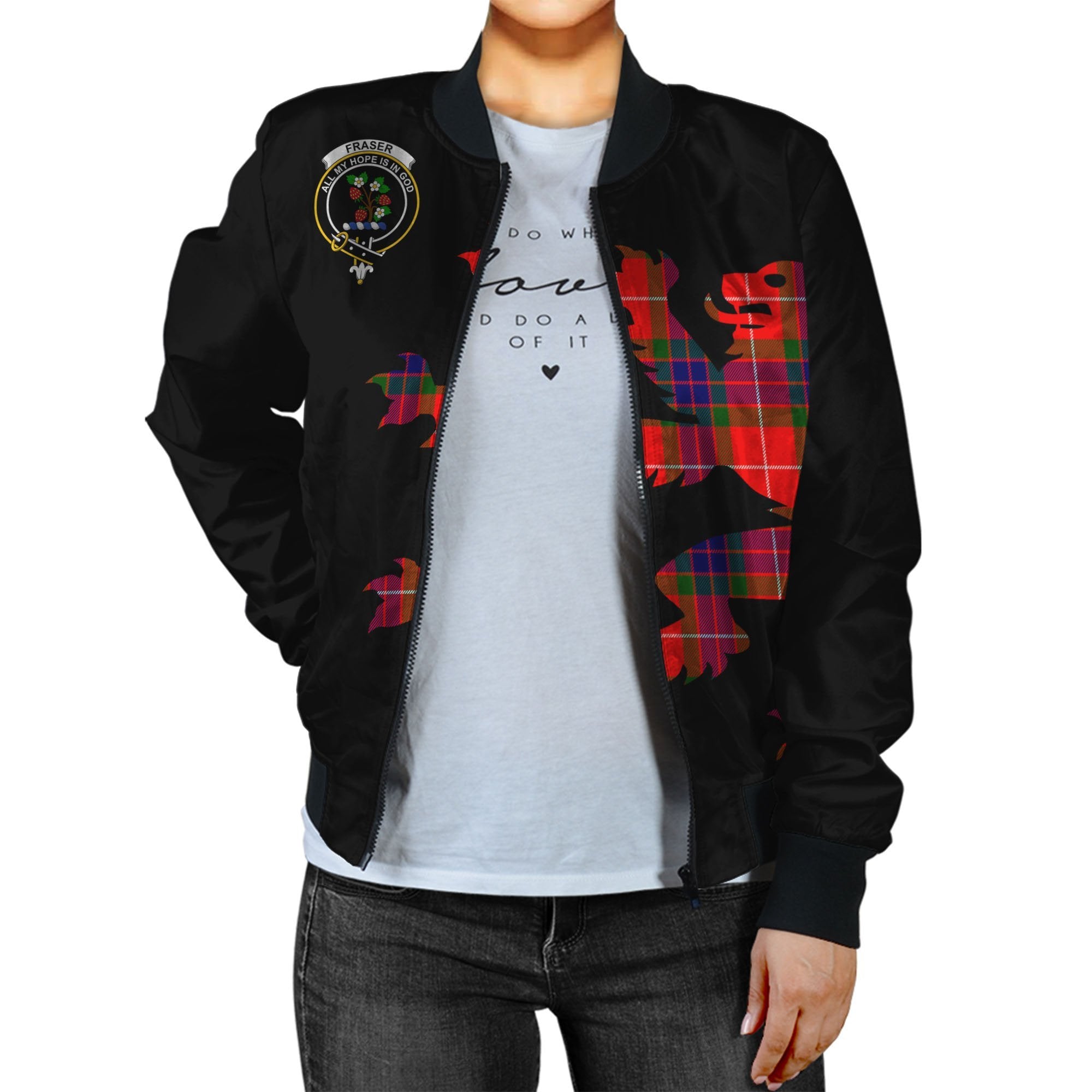 Fraser Tartan Bomber Jacket Lion & Thistle