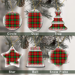 Fullerton Tartan Christmas Ceramic Ornament - Snow Style