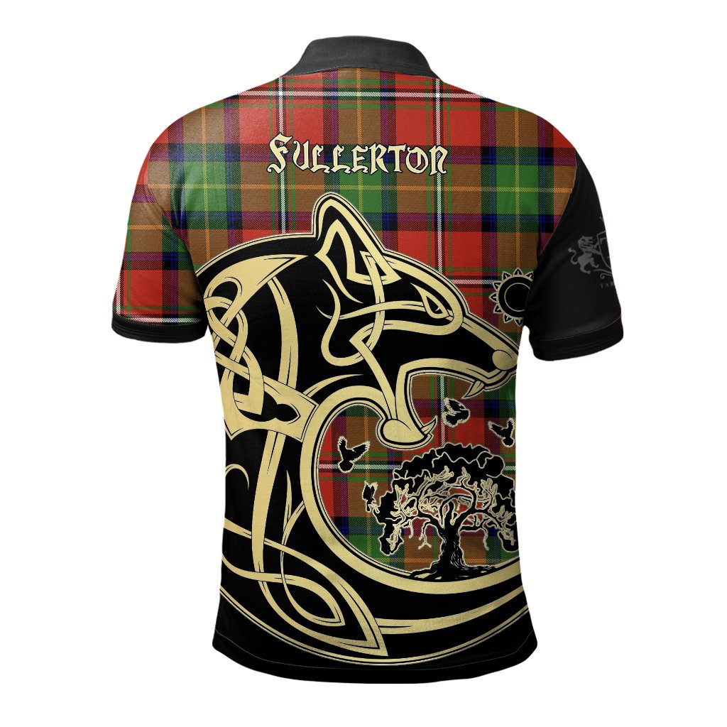 Fullerton Tartan Polo Shirt Viking Wolf