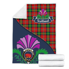 Fullerton Tartan Crest Premium Blanket - Thistle Style