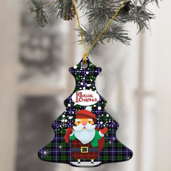 Galbraith Modern Tartan Christmas Ceramic Ornament - Santa Style