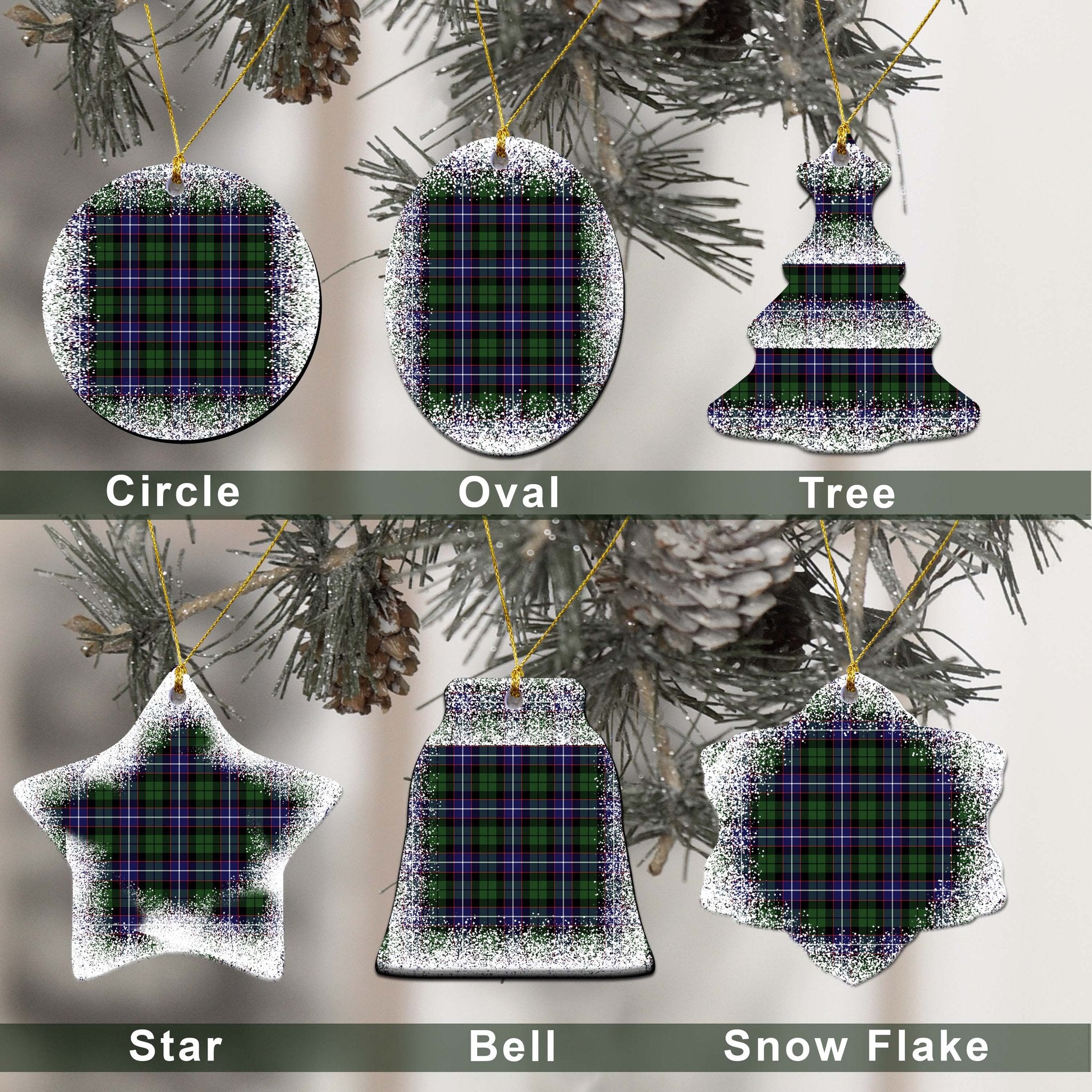 Galbraith Tartan Christmas Ceramic Ornament - Snow Style