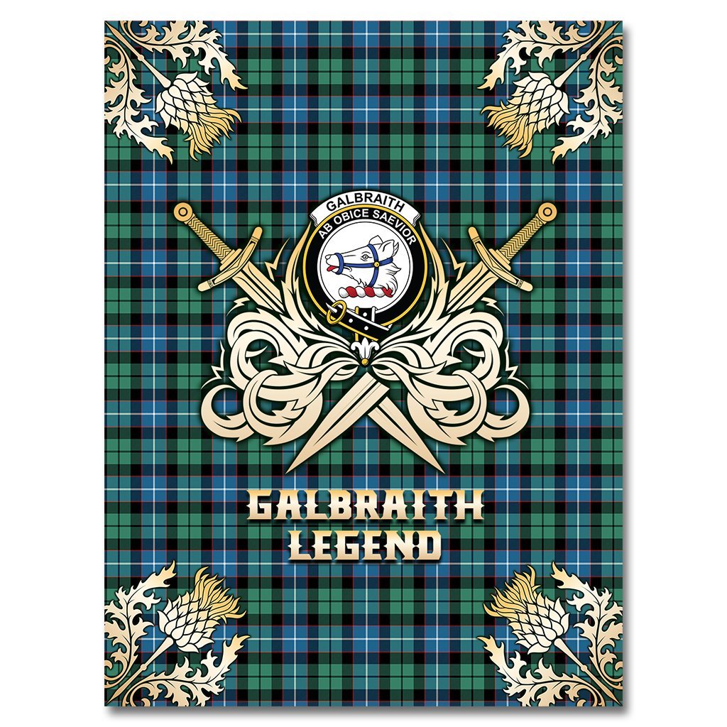 Galbraith Ancient Tartan Gold Courage Symbol Blanket