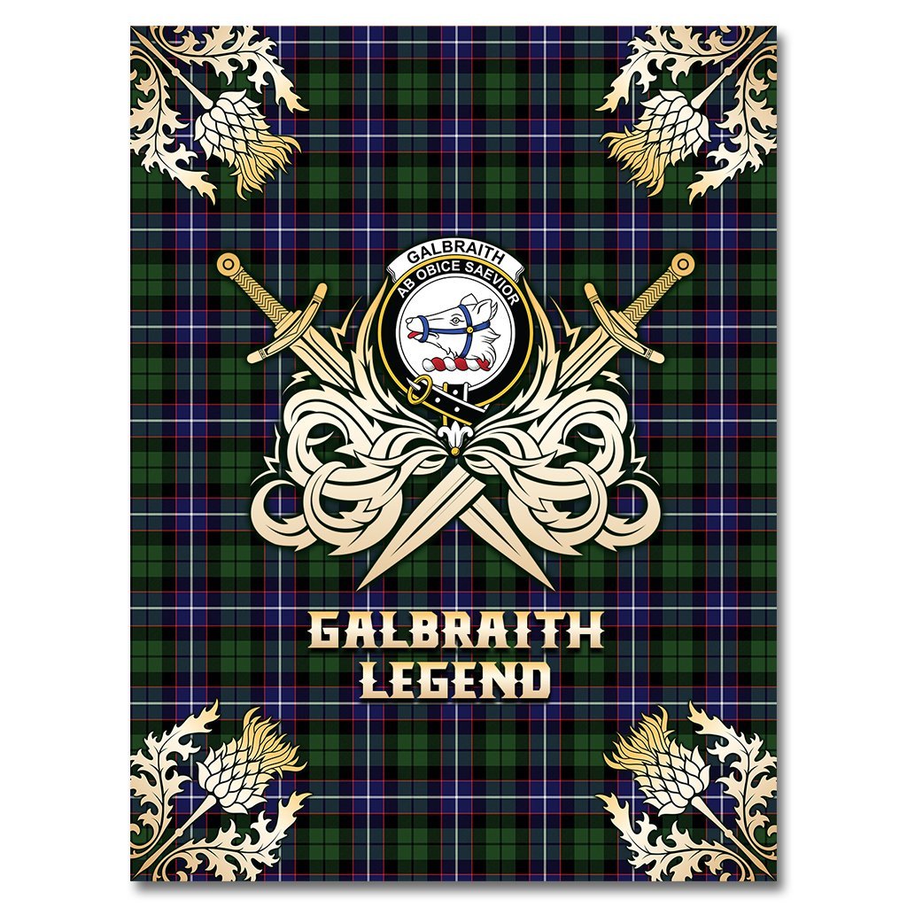 Galbraith Modern Tartan Gold Courage Symbol Blanket