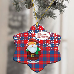 Galloway Red Tartan Christmas Ceramic Ornament - Santa Style