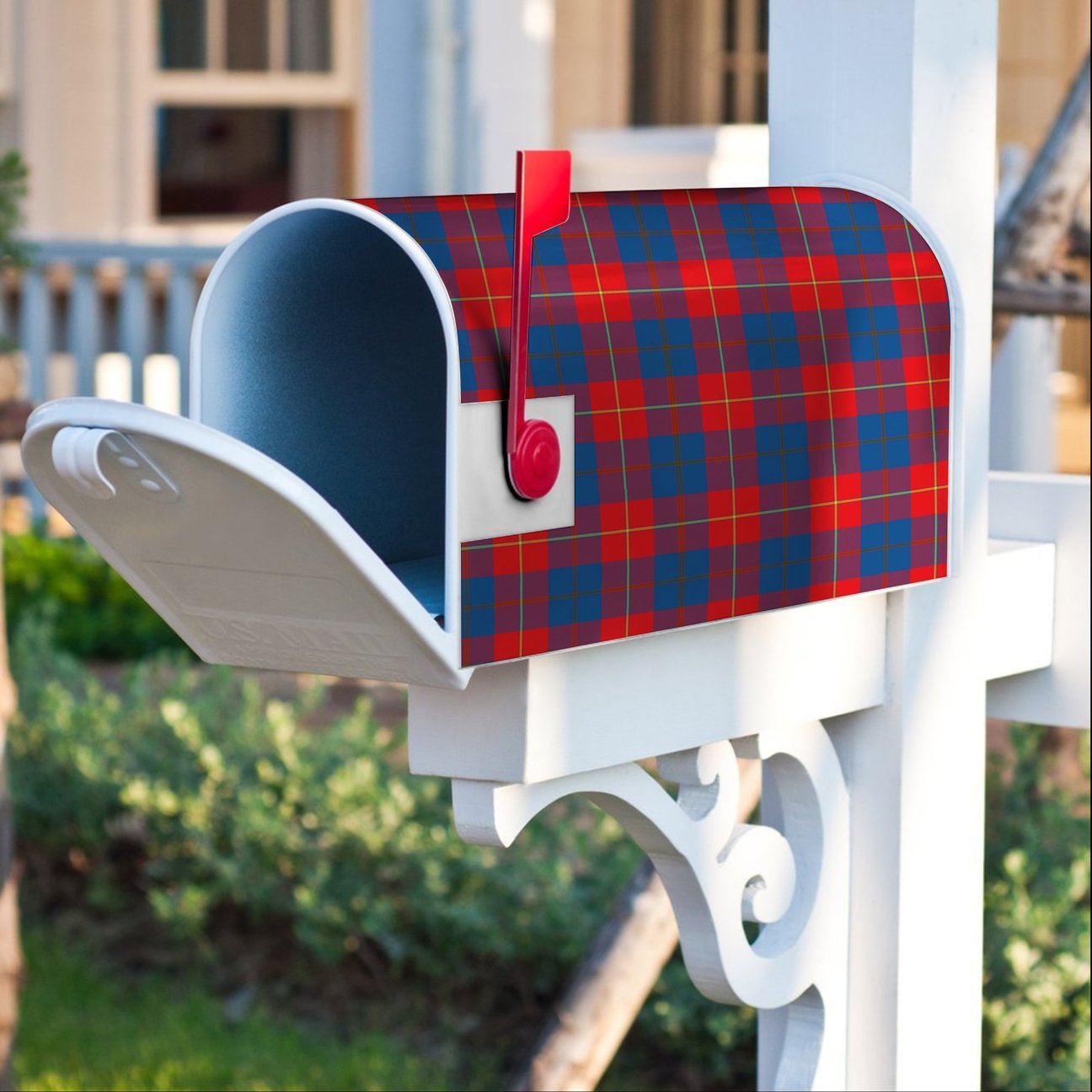 Galloway Red Tartan Crest Mailbox