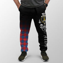 Galloway Red Tartan Crest Jogger Sweatpants - Alba Celtic Style