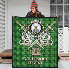 Galloway Tartan Crest Legend Gold Royal Premium Quilt