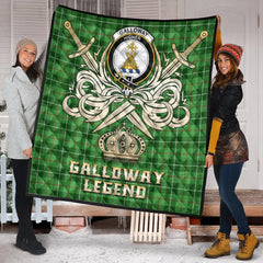 Galloway Tartan Crest Legend Gold Royal Premium Quilt