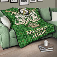 Galloway Tartan Crest Legend Gold Royal Premium Quilt