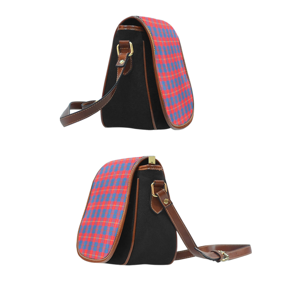 Galloway Red Tartan Saddle Handbags