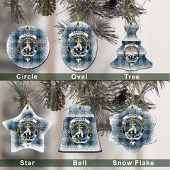 Garden Tartan Christmas Ceramic Ornament - Snow Style