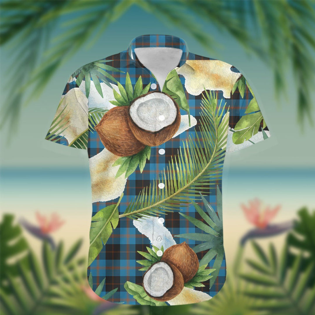 Garden Tartan Hawaiian Shirt Hibiscus, Coconut, Parrot, Pineapple - Tropical Garden Shirt