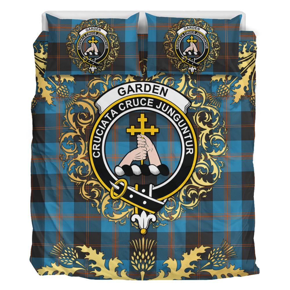 Garden Tartan Crest Bedding Set - Golden Thistle Style