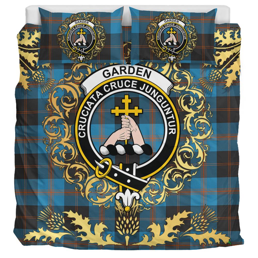 Garden Tartan Crest Bedding Set - Golden Thistle Style