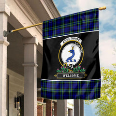 Arbuthnot Modern Tartan Crest Garden Flag - Welcome Style