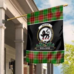 Baxter Modern Tartan Crest Garden Flag - Welcome Style