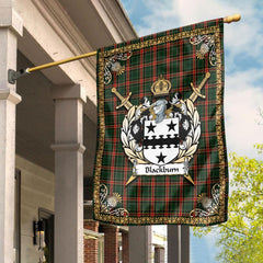 Blackburn Tartan Crest Garden Flag - Celtic Thistle Style