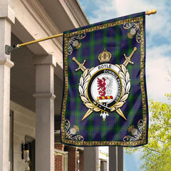 Boyle Tartan Crest Garden Flag - Celtic Thistle Style