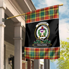 Buchanan Old Sett Tartan Crest Garden Flag - Welcome Style