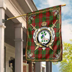 Burnett Tartan Crest Garden Flag - Celtic Thistle Style