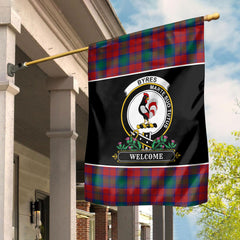 Byres Tartan Crest Garden Flag - Welcome Style