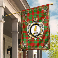 Callander Tartan Crest Garden Flag - Celtic Thistle Style