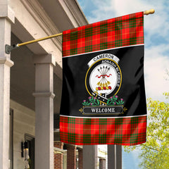 Cameron Modern Tartan Crest Garden Flag - Welcome Style