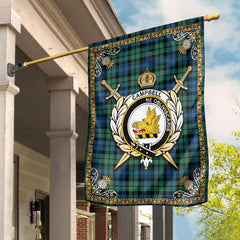 Campbell Ancient 02 Tartan Crest Garden Flag - Celtic Thistle Style