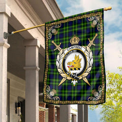 Campbell of Breadalbane Modern Tartan Crest Garden Flag - Celtic Thistle Style