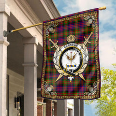 Carnegie Modern Tartan Crest Garden Flag - Celtic Thistle Style