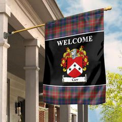 Carr Tartan Crest Black Garden Flag