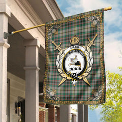 Craig Ancient Tartan Crest Garden Flag - Celtic Thistle Style