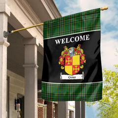 Cross Tartan Crest Black Garden Flag