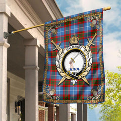 Dalmahoy Tartan Crest Garden Flag - Celtic Thistle Style