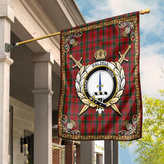 Dalzell Tartan Crest Garden Flag - Celtic Thistle Style