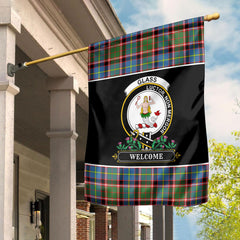 Glass Tartan Crest Garden Flag - Welcome Style