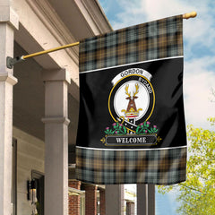 Gordon Weathered Tartan Crest Garden Flag - Welcome Style